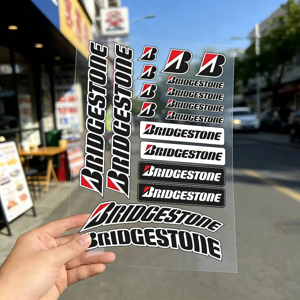 Pegatina de vinilo impermeable con diseño de espina de pescado, compatible con BRIDGESTONE, para coche, motocicleta, ordenador portátil, pared, ventana, parachoques, accesorios de tuning