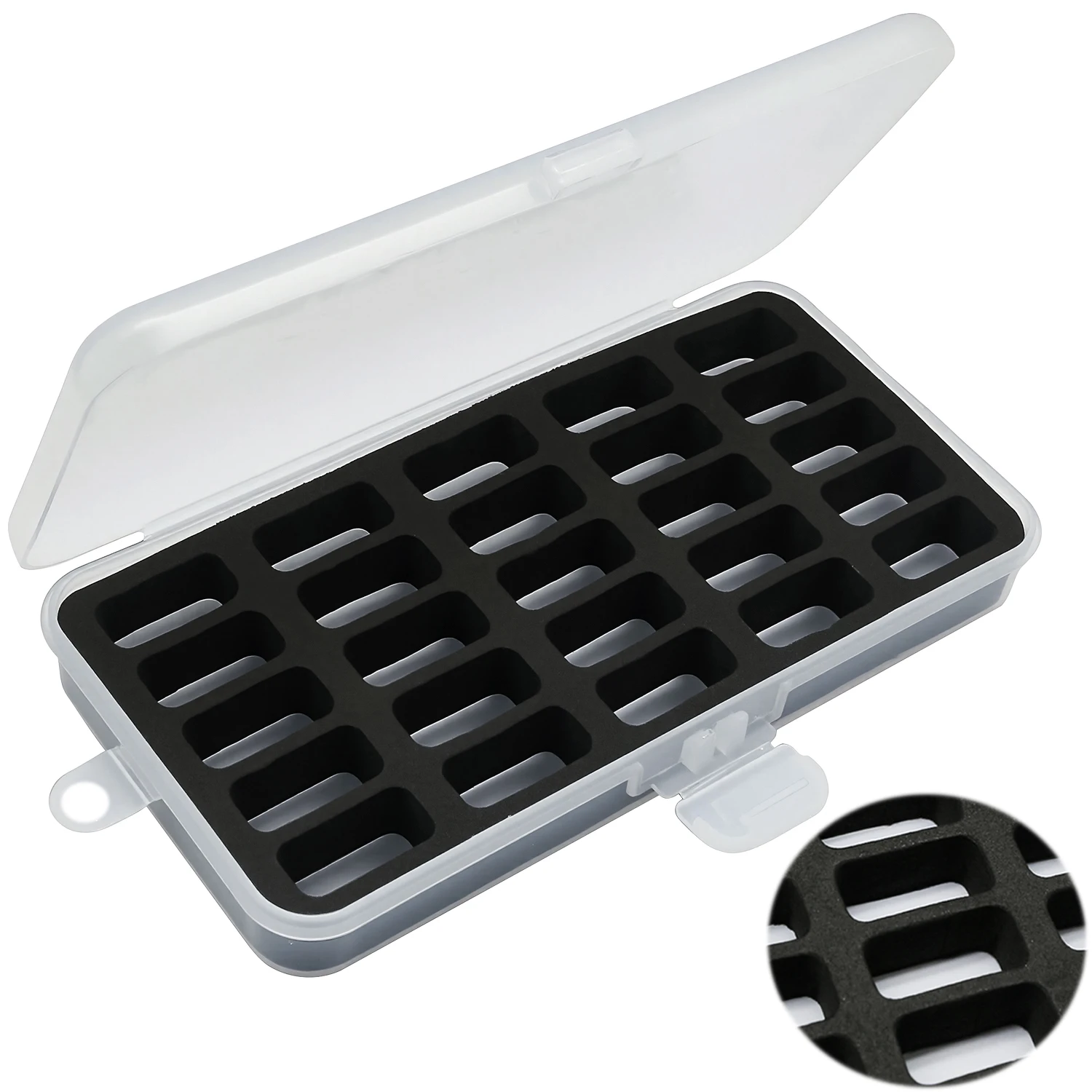 25-Gitter-Spule, Kunststoff, verdickter Schwamm, transparente Spule, Aufbewahrungsbox für Haushalt, Handwerk, Nähzubehör, Werkzeug (für Jumbo-Spule)