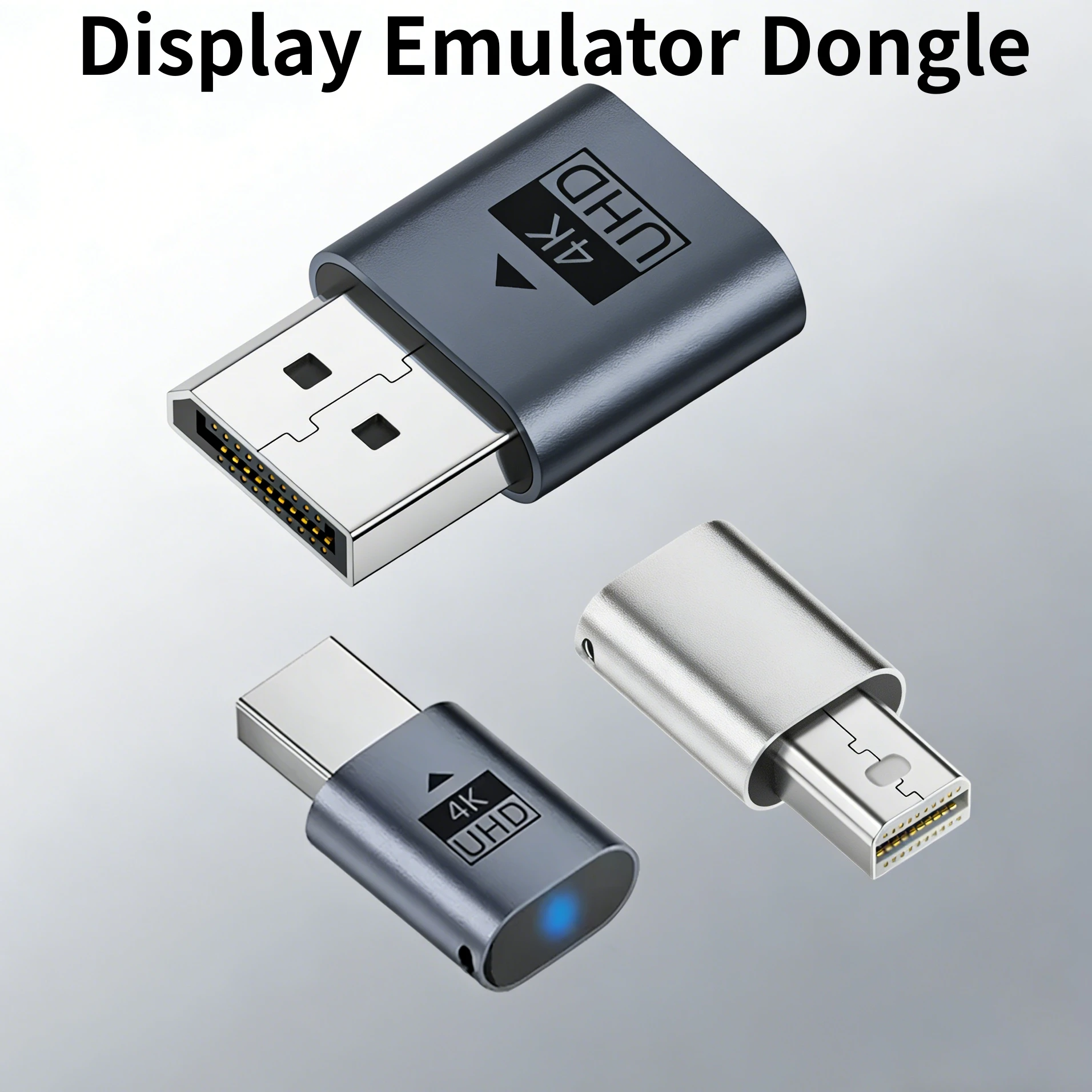 DP Mini DisplayPort Headless Ghost Dummy Plug EDID Display Emulator Dongle, Virtual Screen Adapter for GPU Mining Remote Desktop