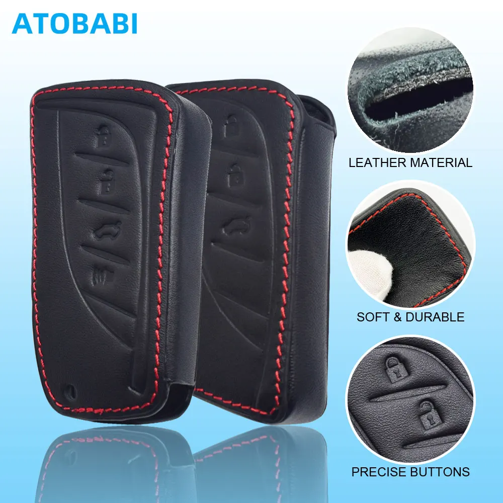 Leather Car Key Cover For Lexus RX350 2023 LX600 ES250 2022 UX200 LS500 2021 LC500h GX460 Smart Remote Fobs Case Auto Accessory