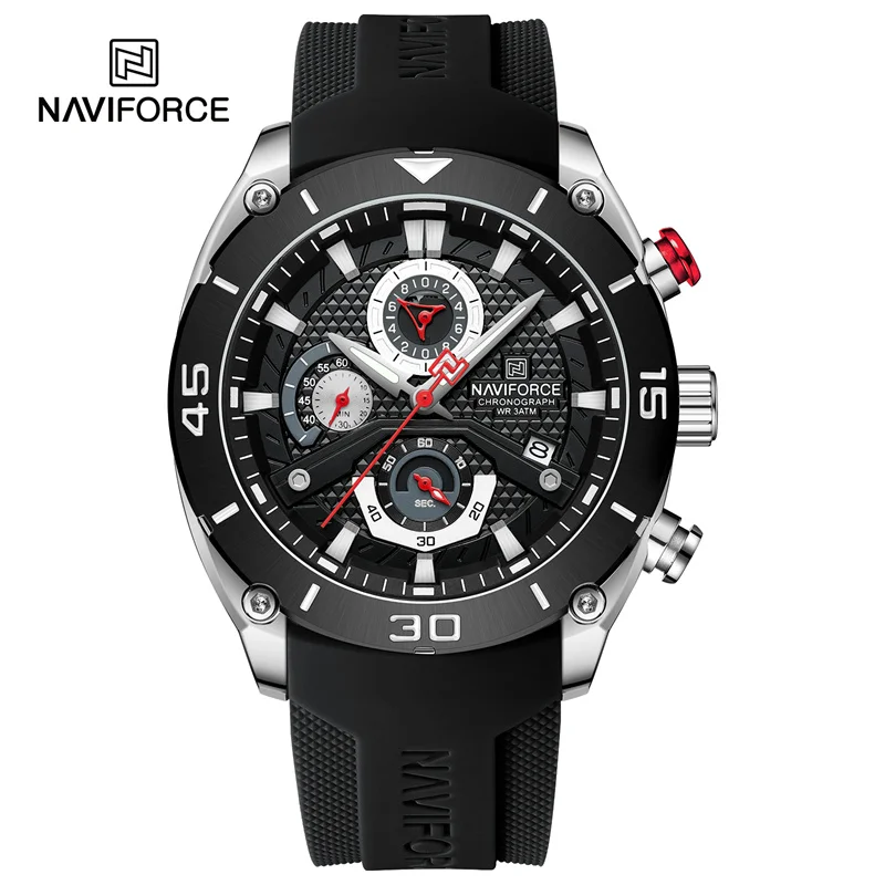 

NAVIFORCE 8038 спортивные часы для мужчин, водонепроницаемые кварцевые наручные часы с хронографом, военные часы со светящимся Reloj Hombre, мужской подарок