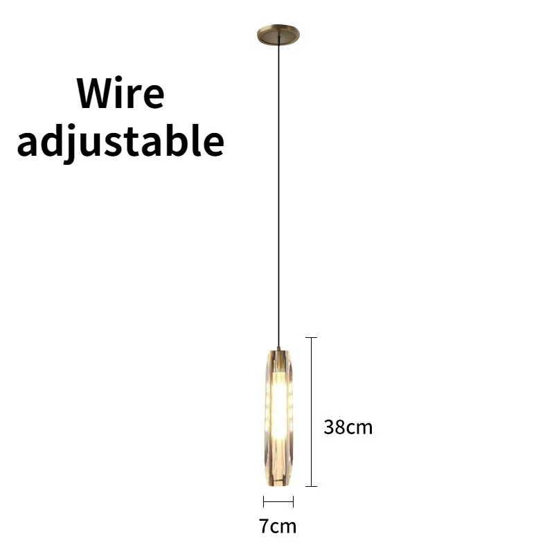 Europe Gold Crystal Vertical Pendant Light Lighting for Living Dining Room Kitchen Hallway Bedside Bedroom Home Decoration Lamps