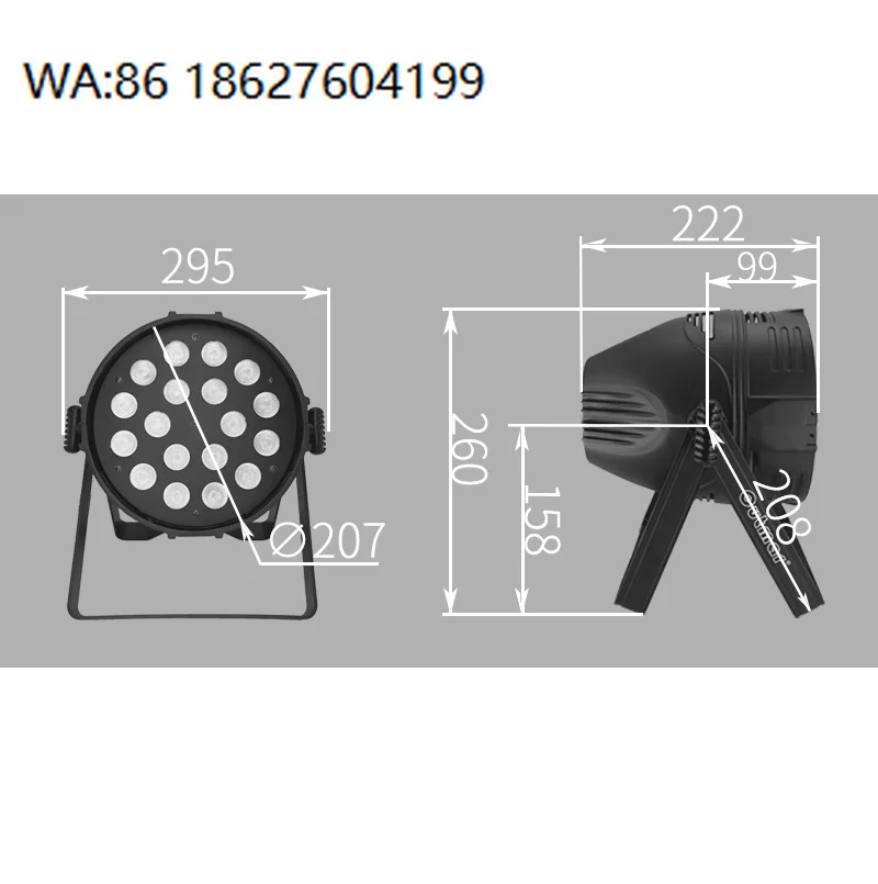 

18*10W RGBW LED Par Light DMX512 Professional Effect Lamp for Night Club Party Event Decoration