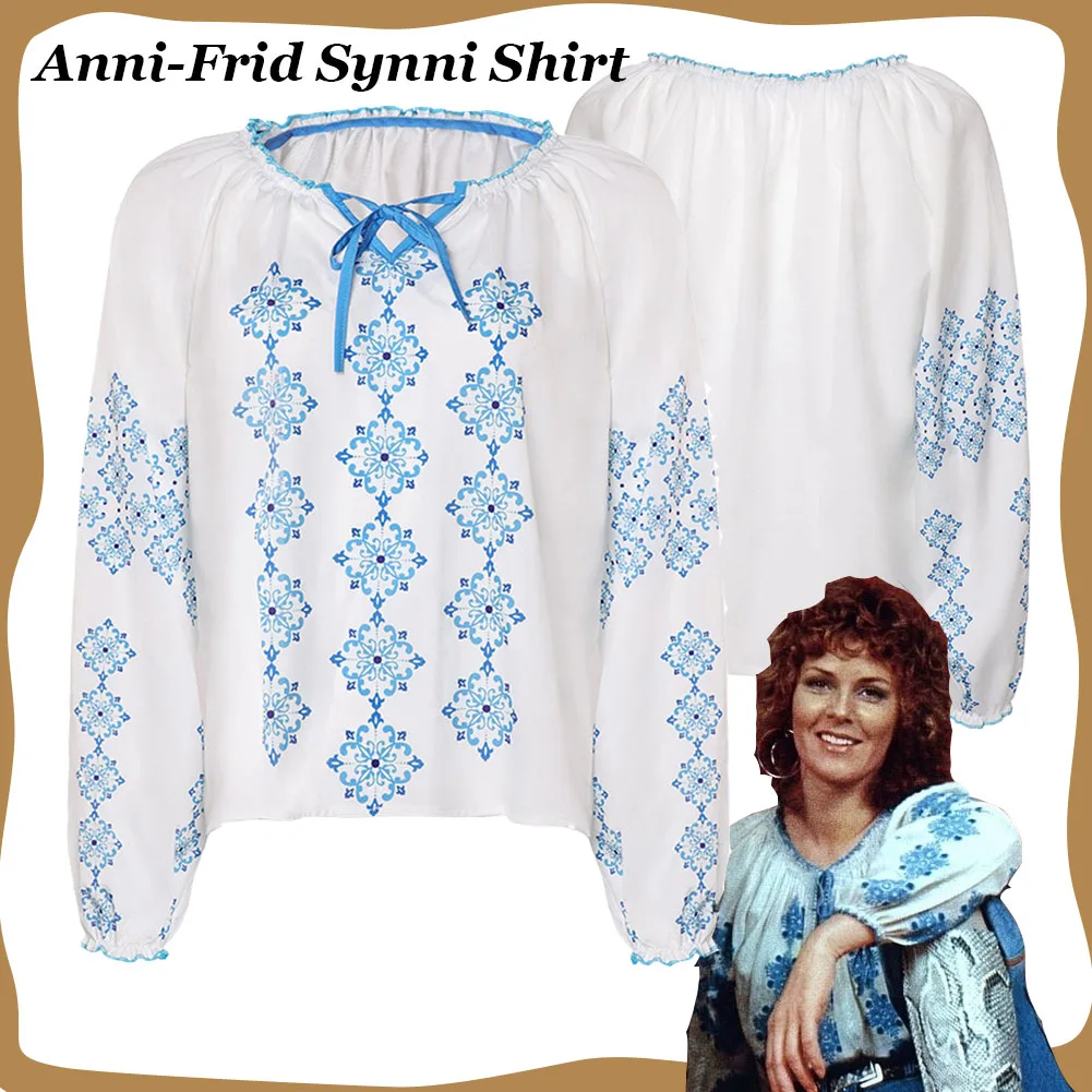

Anni-Frid Synni Lyngstad косплей ретро стиль белая длинная рубашка без рукавов костюм для женщин женский карнавальный костюм на Хэллоуин