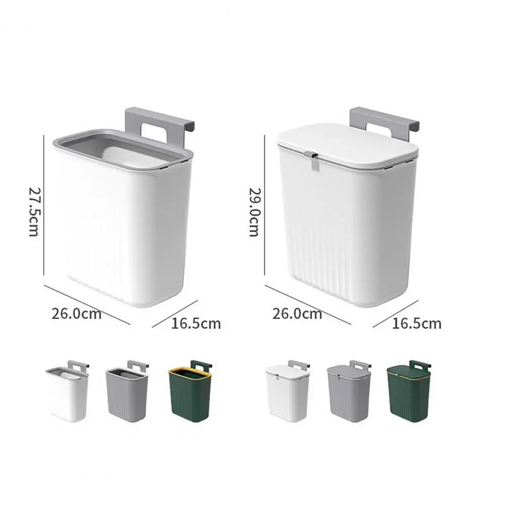 9L Kitchen Trash Can Wall Mount Trash Can Cabinet Storage Smart Bucket Bathroom Livingroom Office Sliding Rubbish Bin Trash Bin