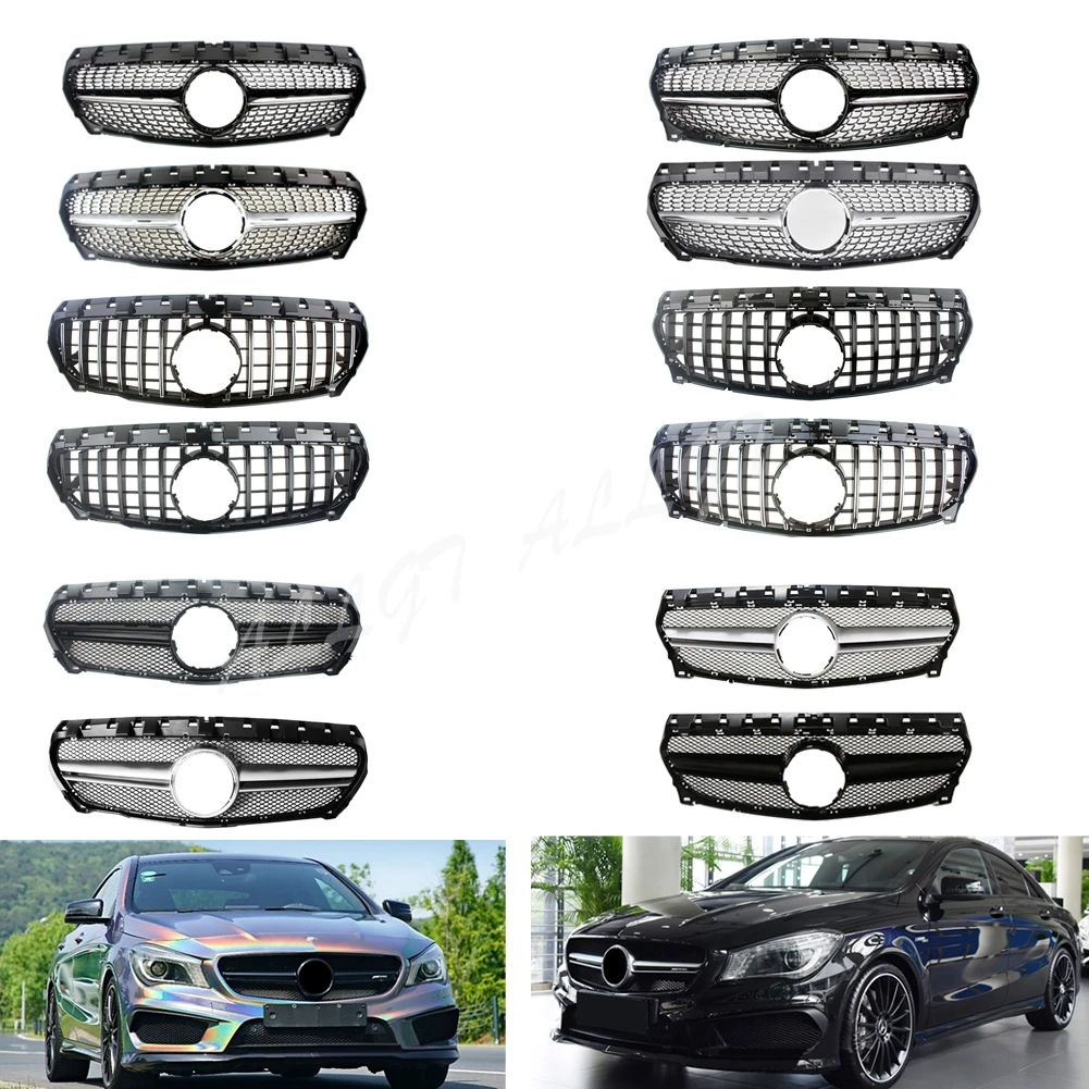 

Front Racing Facelift Bumper Grille Cover For Mercedes Benz W117 CLA Class 2013 2014 2015 2016 2017 2018 2019 GTR Diamond AMG