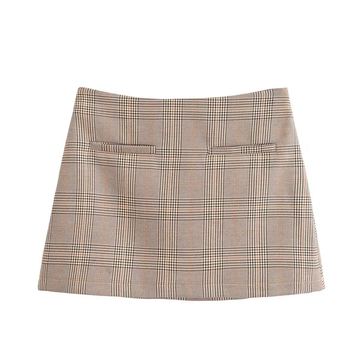 TRAFZA-Women Energetic Plaid Mini Skirt Sweet Romantic Skirt New 2024 Fashion Spring Summer Holiday Picnic Date Glamorous Skirt