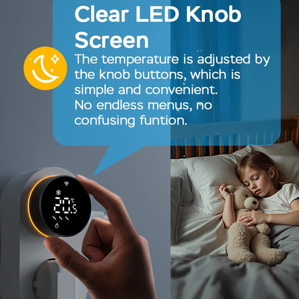 Smart WiFi Thermostat Plug Socket Digital Temperature Controller with APP & Voice Control for Heating Cooling Aquarium Plants