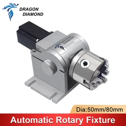 DRAGON DIAMOND Laser Rotary Engraving Attachment with Chucks Max Dia.80/100mm For Laser Marking Machine