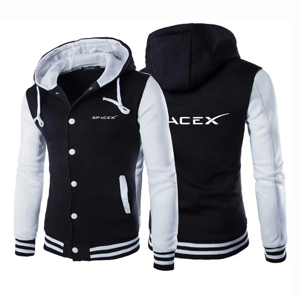 SpaceX Space X Logo 2023 Men's New Fashionable Printing Harajuku Baseball Uniform Spring Autumn Casual Coats Jackets Hoodie Tops