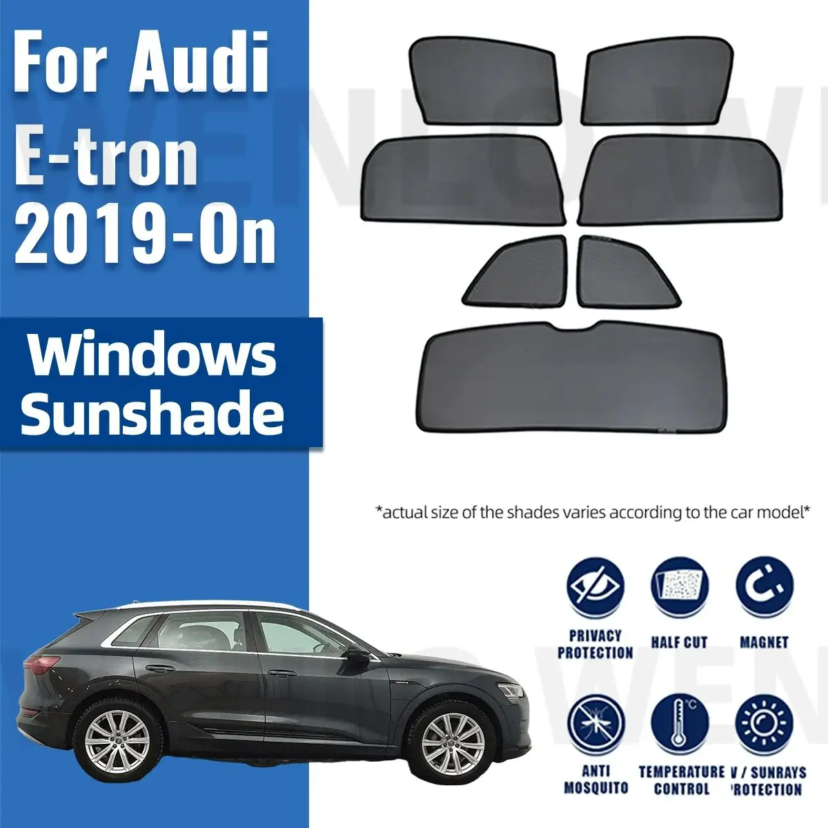 

For Audi E-tron Etron 55 quattro GE 2019-2024 Car Sunshade Shield Front Windshield Frame Curtain Rear Side Window Sun Shades