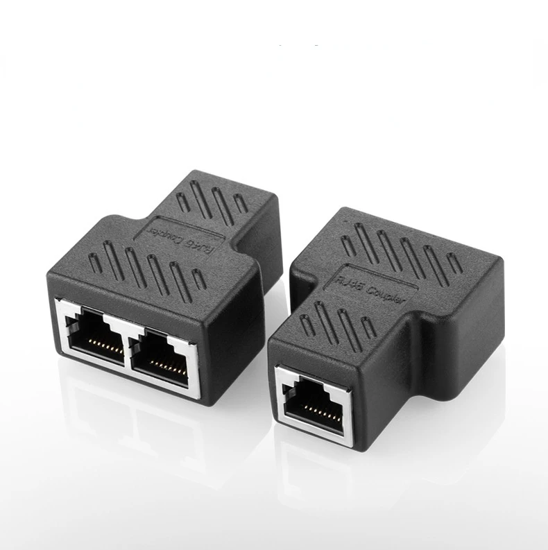 1pcs 2022 New RJ45 1 To 1/2 LAN Ethernet Network Cable Female Splitter Adapter Connector Splitter Extender Plug Network Tee Head