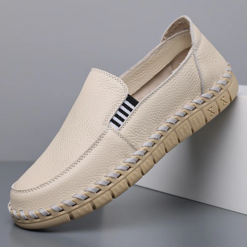 Shoes for Men Summer Slip on Pu Leather Flats Man Shoe Casual Outdoor Footwear Soft Sole Men's Loafers Sneakers New Trends 2026