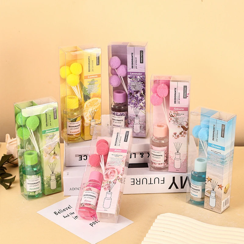 Fragancia casera sin llama de 30ml, aceite de aromaterapia perfumado de lavanda rosa con difusor de caña, ambientador decorativo para habitación del hogar