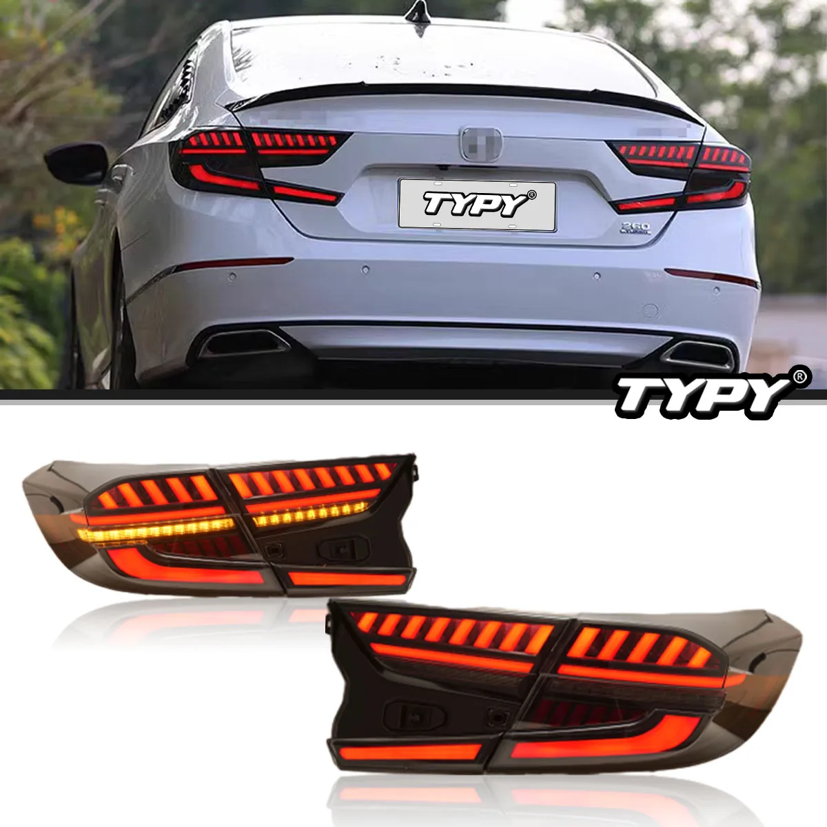 Car LED Lights For Honda Accord 10th Gen 2018-2020 Rear Tail Light Assembly DRL Sequential Turn Signal Brake Lamps