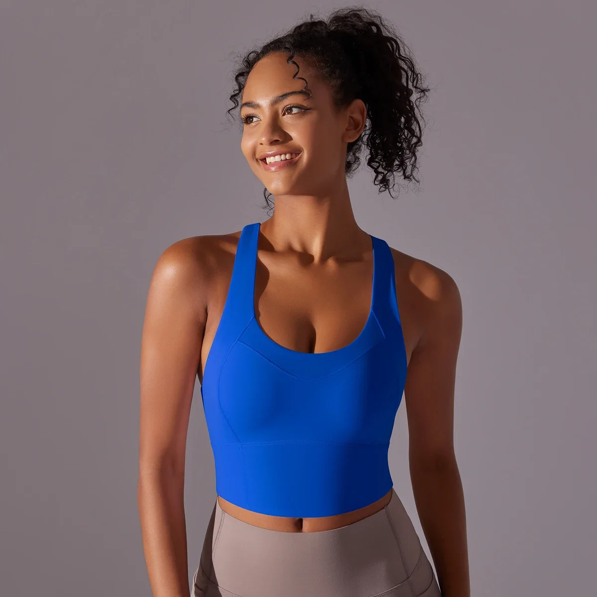 Reggiseno sportivo da donna Sexy in Nylon Top donna stretto elastico palestra Sport Yoga reggiseni Crop Top abbigliamento Yoga Stretch intimo sportivo da donna