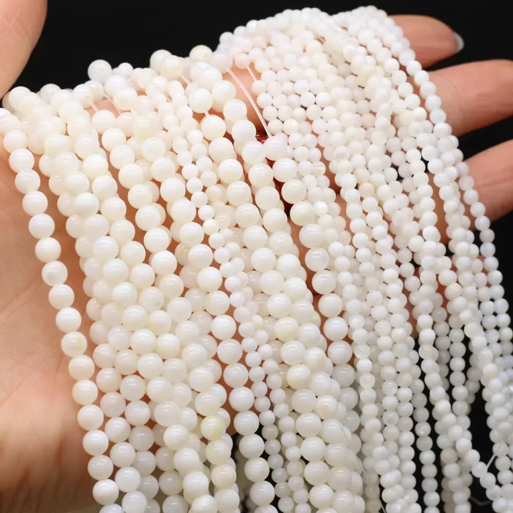 천연 쉘 비즈 진주의 둥근 모양 어머니 쥬얼리에 대한 느슨한 격리 비즈 만들기 DIY 팔찌 목걸이 액세서리