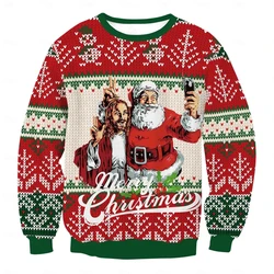 Fashion Jesus Ugly Christmas Sweater For Women Clothes Hip Hop Bar Party Men Sweatshirts Casual Male Pullovers Tops Tracksuit