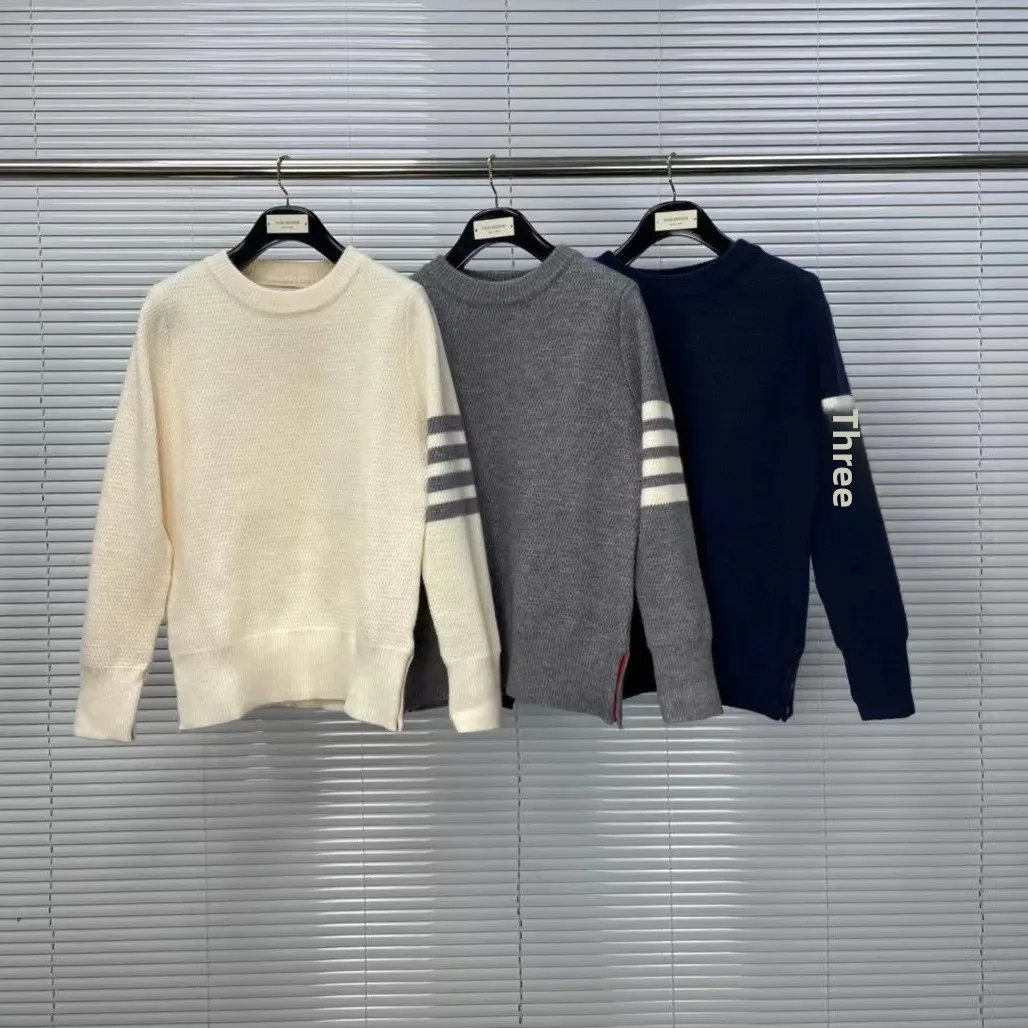 TB Tom Autumn/Winter New Men's Women's Casual Comfortable Long Sleeve Pullover Sweater Round Neck Knitted Wool Top