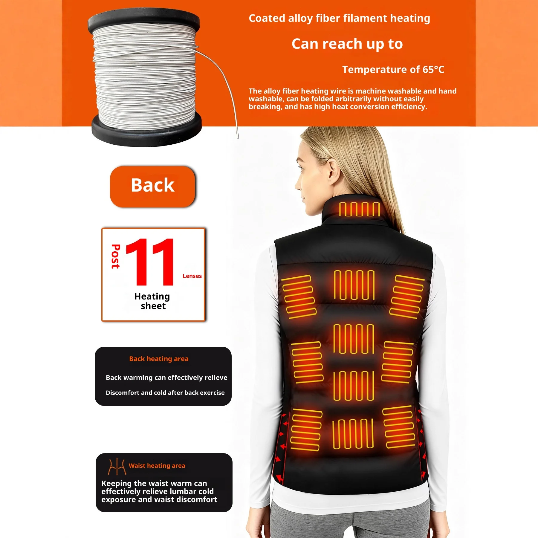 Neue Smart Heizung Weste Männer Frauen 17 Zonen Dual Control Temperatur Fleece Stehkragen USB Elektrische Thermische Winter Weste – Detail 3