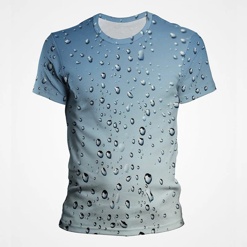 

Water Droplet Graphic T Shirts Trend Personality Geometry T Shirt For Men Vacation Streetwear Women Y2k Tshirt Casual Tee Tops