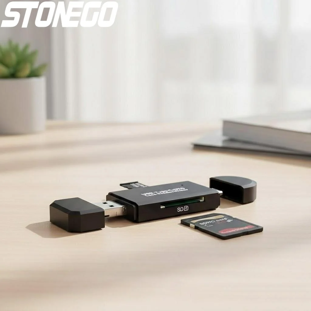 

STONEGO OTG Micro SD Card Reader USB 2.0/3.0 Type C Micro USB Port SD Memory Card Reader for PC Laptop Tablet Smartphone