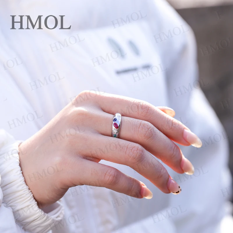 Moissanite Ring Simple Colorful Shiny Everyday Fine Jewelry Modern Trendy Party Gift for Women Birthday Anniversary Christmas