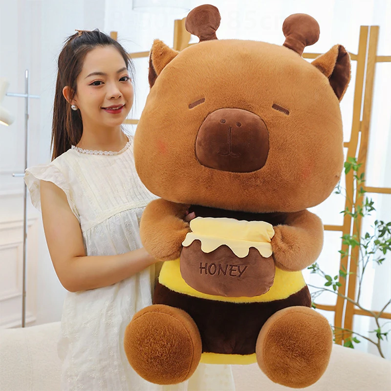 

New Cute Capybara Plush Toy Stuffed Animal Honey Pot Pillow Soft Cuddly Doll for Kids Birthday Xmas Gift Perfect for Childrens