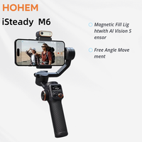 Hohem iSteady M6 Handheld Gimbal Stabilizer Selfie Tripod for Smartphone with AI Magnetic Fill Light Video Lighting