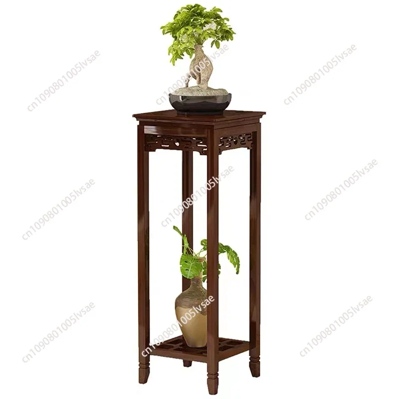 for Flower Rack Indoor Plant Stand Bamboo Shelf Living Room Floor to Ceiling Hanging Orchid Pot Holder Antique Chinese Style