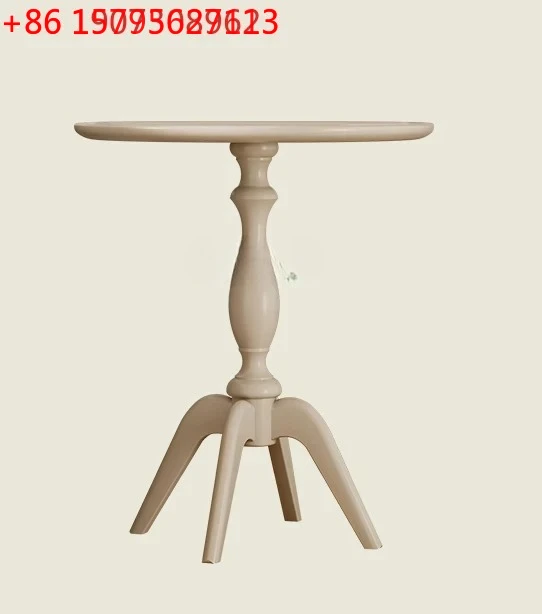 French cream style all solid wood white small round few small apartment household sofa small side few living room