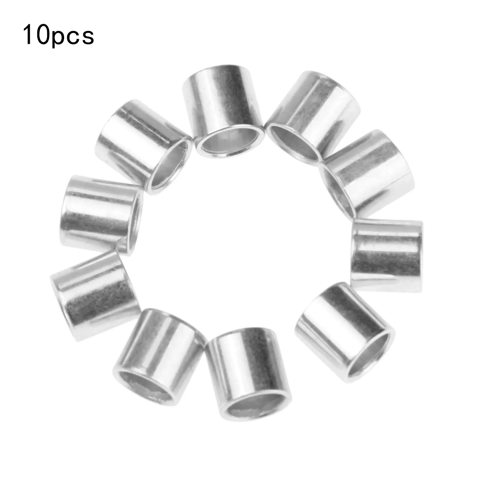 10 Pcs Skateboard Bushed Bearing Spacer Roller Skates Spacer Sleeves Silver Iron 10.3mm*10.44mm*8.1mm Roller Skates Parts