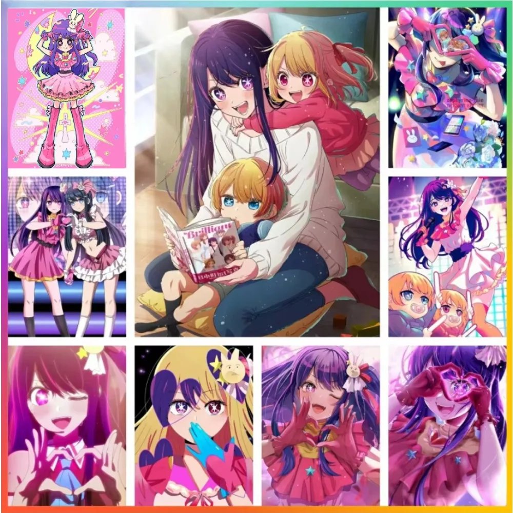 Pop Anime Oshi No Ko Manga pintura de diamante punto de cruz 5D DIY arte mosaico bordado lienzo elemento rompecabezas decoración del hogar