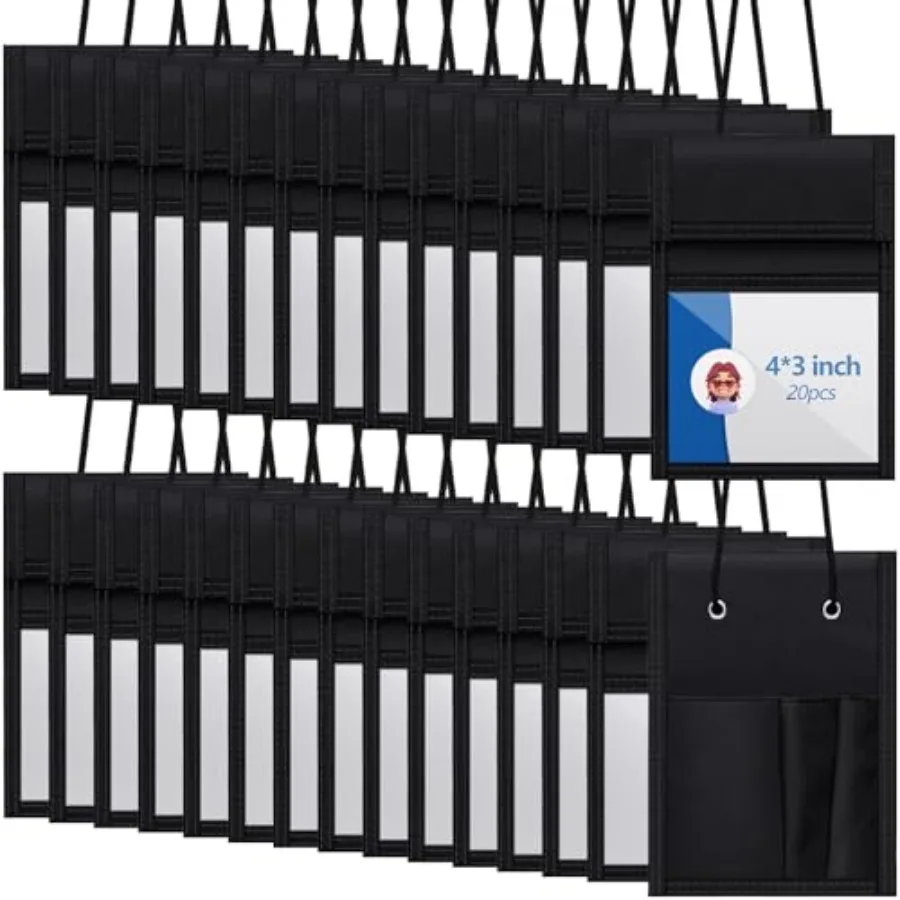 

0 шт. Держатели для бейджей с шнурком, 4 x 3 дюйма, органайзер для бейджей, полиэстеровый чехол-кошелек на шею, горизонтальный, защитный