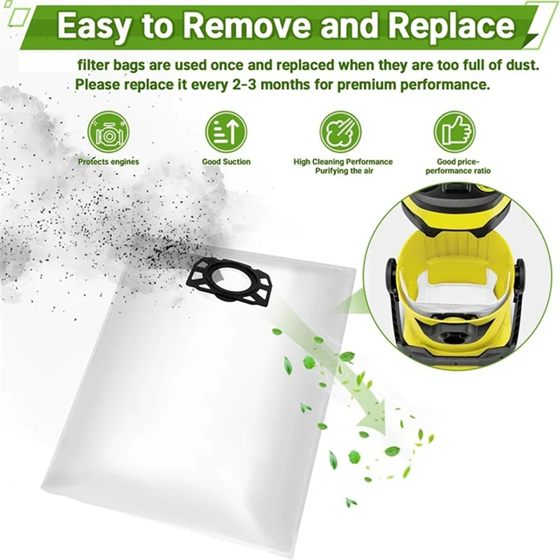 أكياس تصفية بديلة A24P لـ Karcher WD2 Plus WD3 Wd3s KFI 357 SE4001 SE4002 KA 40 مكنسة كهربائية 2.863-314.0