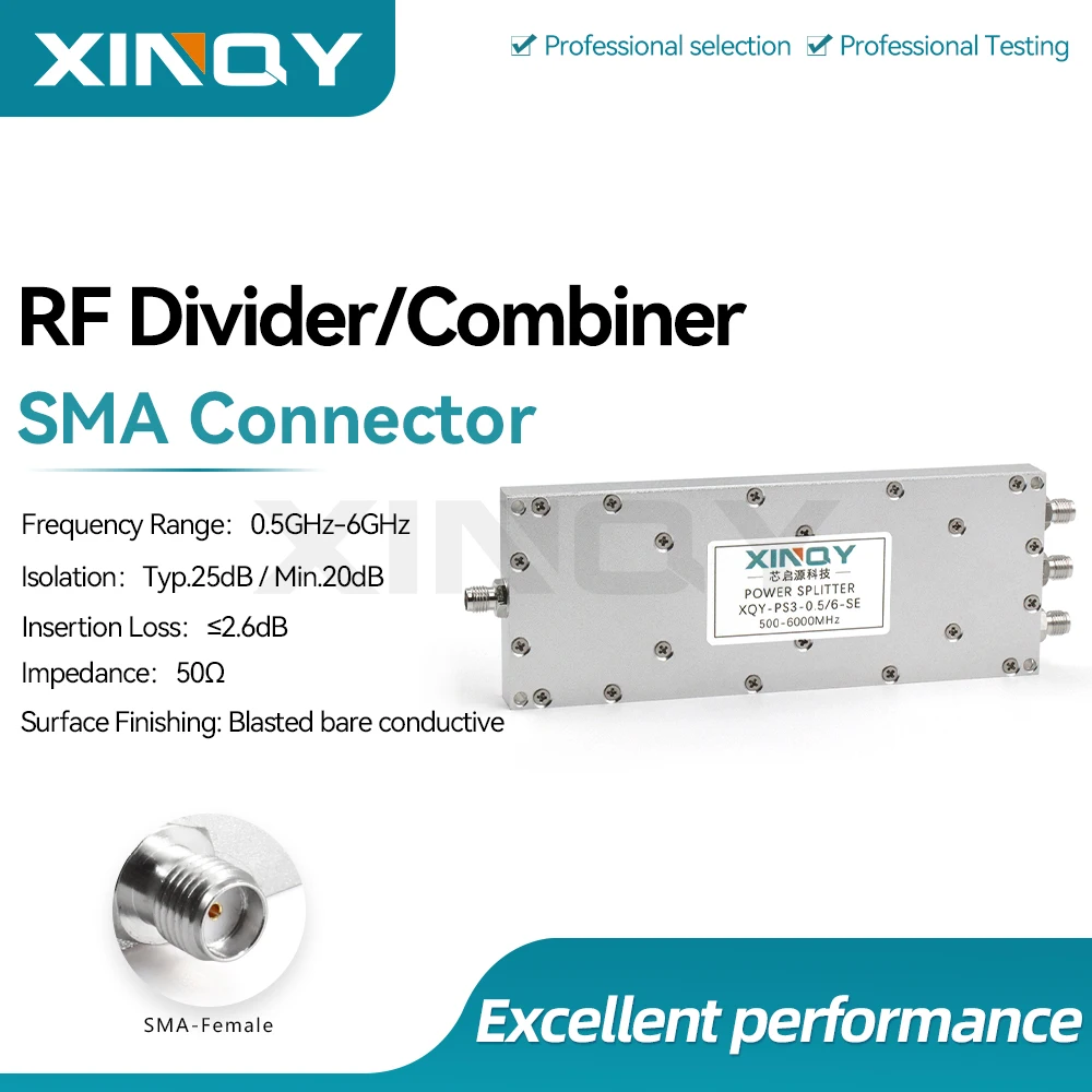 Xinqy Sma Microstrip Power Divider 0.5-6g 1-to-3 Wifi Rf Test Power Distribution and Combining Circuit