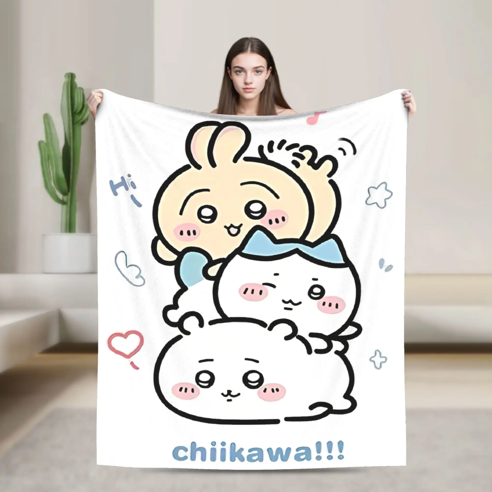 

Kawaii C-Chiikawaa Hachiware Usagi Одеяло Шерстяное одеяло Домашний диван Портативные мягкие теплые покрывала,