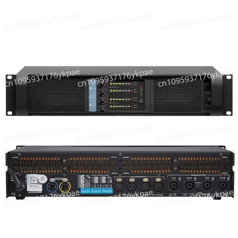 4 * 2100 watts, 4 ohm stereo 4-channel active professional metal power amplifier FP1000 adopts SMT