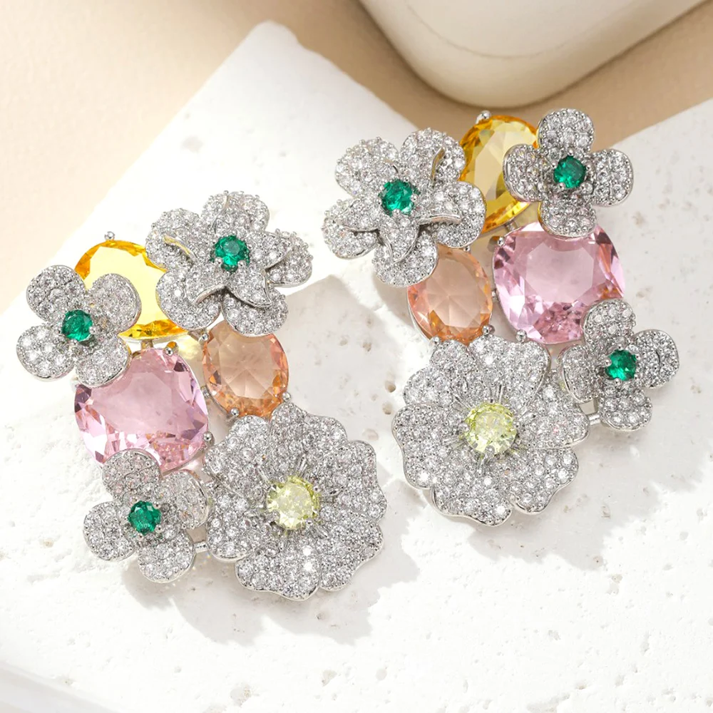 Missvikki الحلو رومانسية لطيف واضح الزهور أقراط للنساء حفل زفاف تشيكوسلوفاكيا لطيف الزفاف القرط بوكل دي oreille 2026