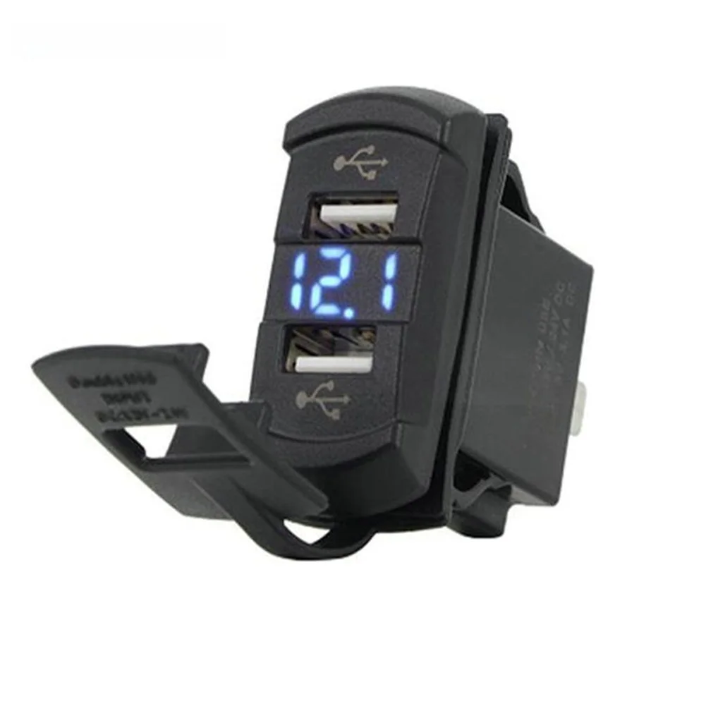 LED Display Dual USB Car Charger for 12V 24V DC Vehicles Including For RV Truck Marine Yacht and Off Highway Applications