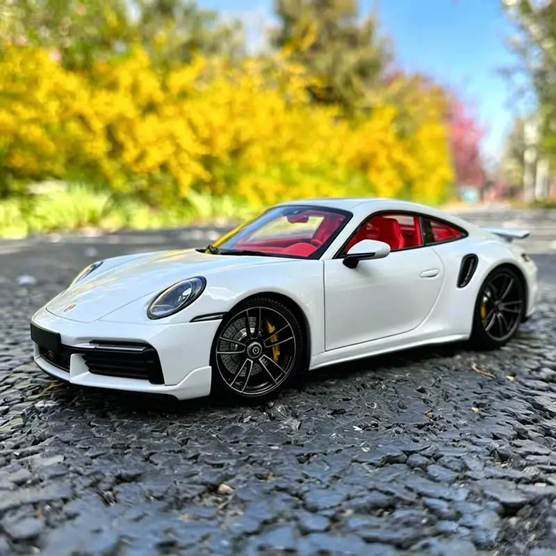 1:24 Porsche 911 992 Turbo S Alloy Sports Car Model Diecast Track Racing Vehicles Car Model Simulation Sound Light Kids Toy Gift
