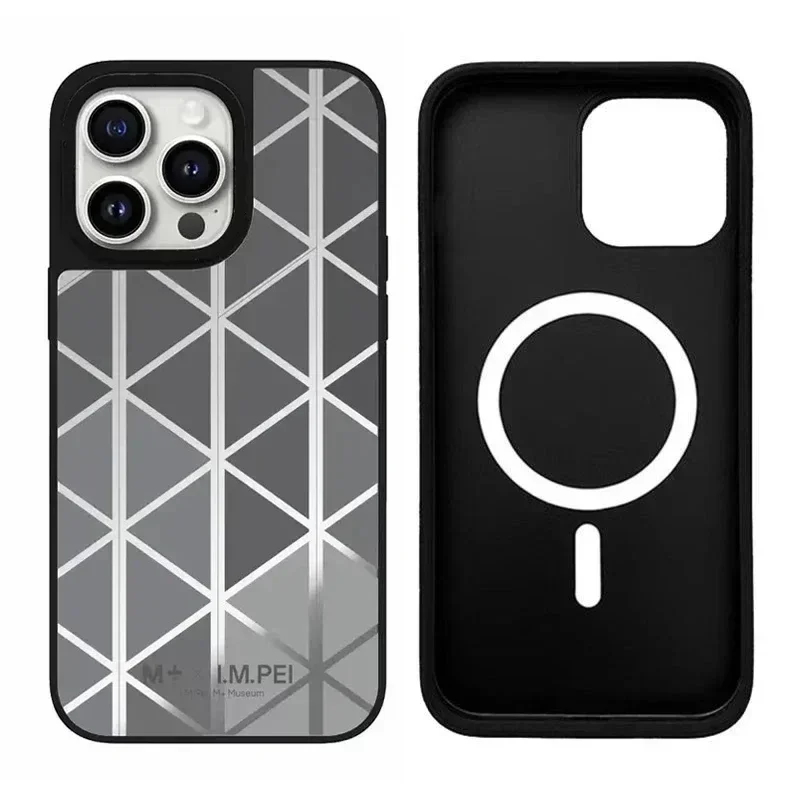 

Geometry Mirror Magnetic iPhone 11 12 13 14 15 Pro Max Mirror Surface MagSafe Case Cover Shell