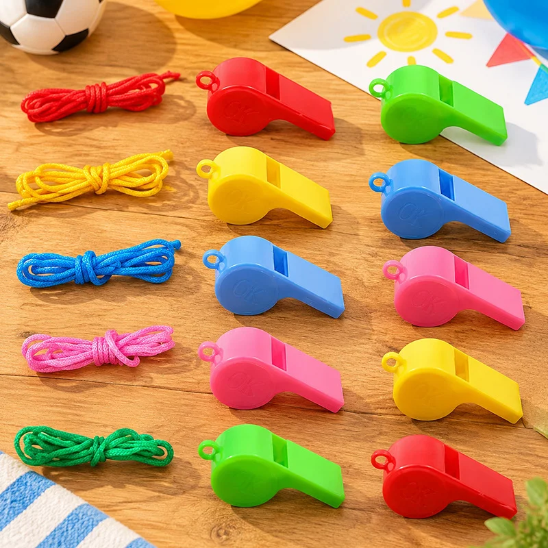 15PCS Random Color Plastic Whistle Referee Command Noise Maker Game Prop Pet Interactive Play Outdoor Sports Party Gifts ZYF