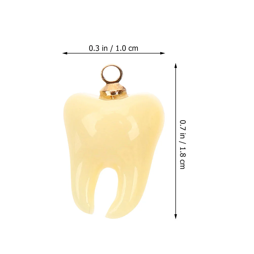 6 قطعة على شكل أسنان الطفل الراتنج دلايات صغيرة الأسنان مجوهرات الزخرفية حلية استرخى أقراط تزيين صنع DIY بها بنفسك
