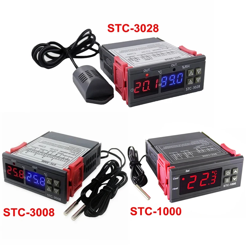 STC-1000 LED Digital Temperature Controller Thermostat Thermoregulator incubator Relay 10A Heating Cooling  STC 1000 12V 24V