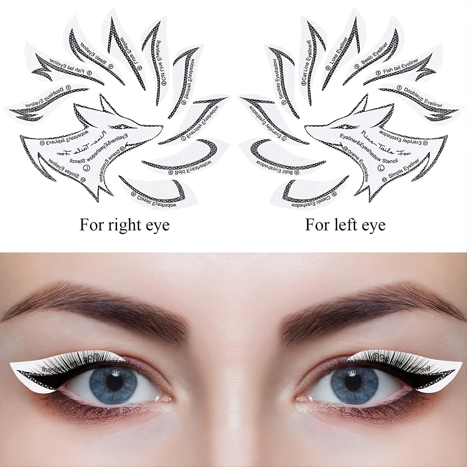 2 sheets/set Eye makeup auxiliary stickers Eyeliner template stickers Eye shadow stickers Eyeliner stickers Charming eye shadow