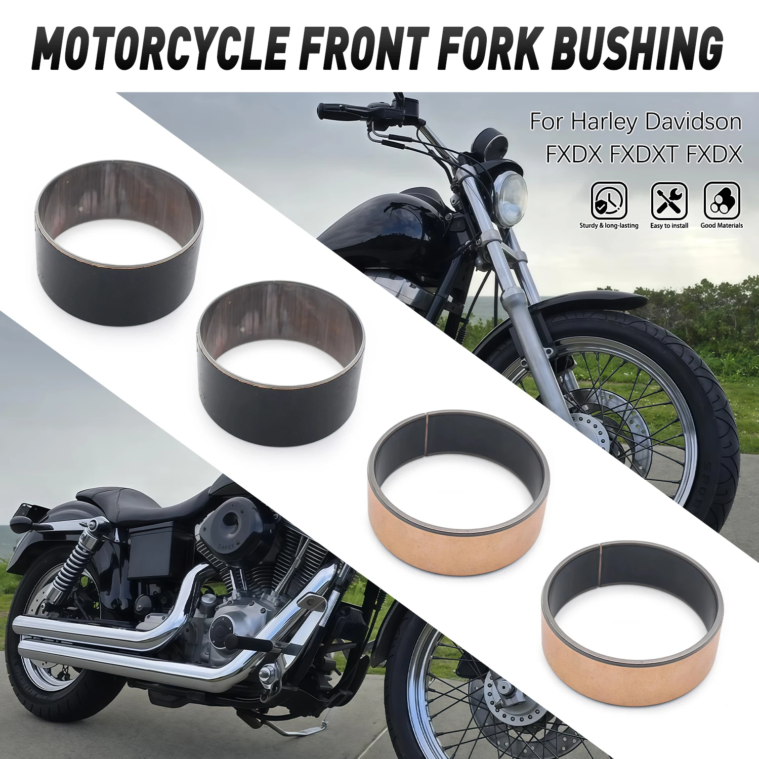 

Fork Bushings External Guide Rails Shock Absorb Up Down Set For Harley Davidson XL1200 XL883 FXD FXDC FXDP FXDS FXDX FXDXT DYNA