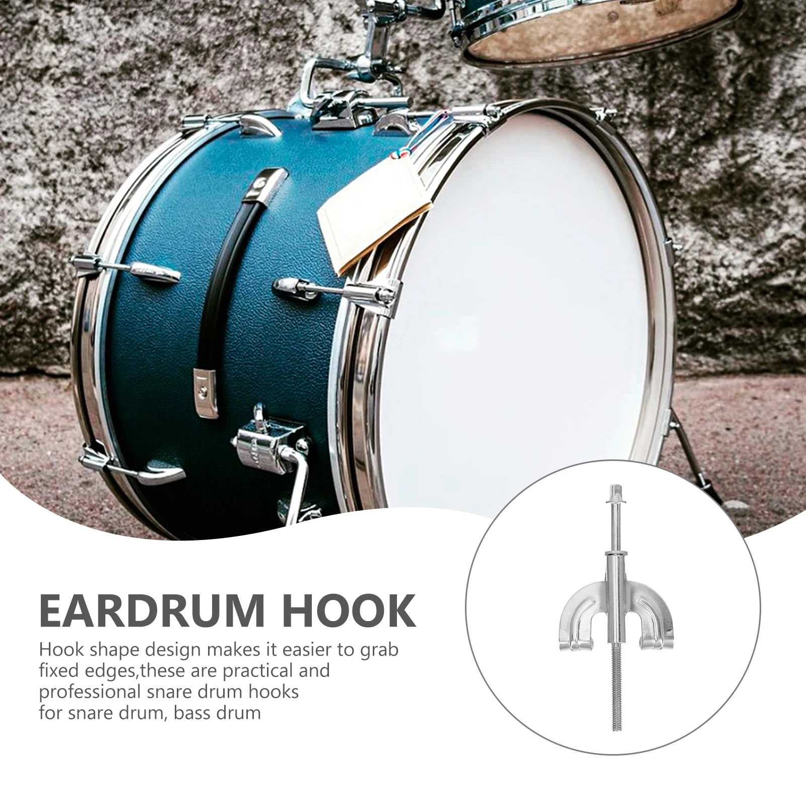 

Stainless Steel Lug Connector Ring Fixing Accessories Silver Snare Drum Hooks Hardware Durable Drum Set Mounting Parts Bridge