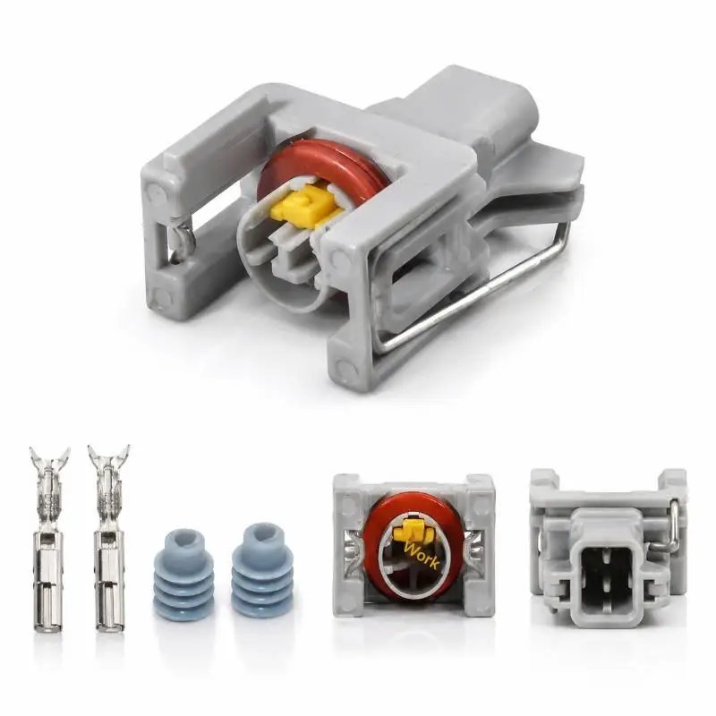 5Pcs Automotive Fuel Injector Connector Kit Waterproof Wire Terminal Plug With Pins Rubber Seals For Car Repair