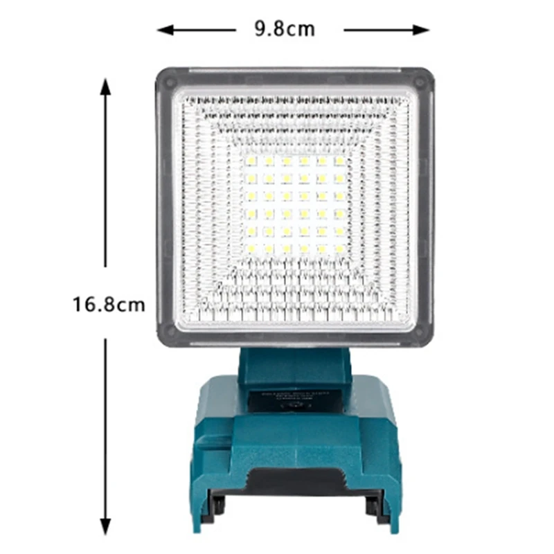 Luz de iluminación LED para Makita 14,4-20V batería de iones de litio 15W luz de inundación LED luz de iluminación inalámbrica para sitios de construcción